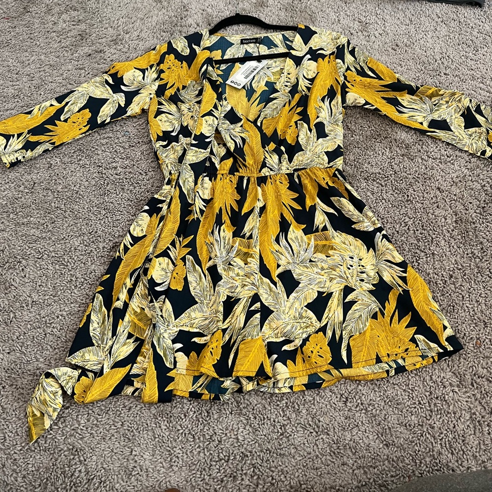Romper-Yellow and Navy Blue